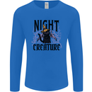 Halloween Cat Night Creature Witch Mens Long Sleeve T-Shirt Royal Blue