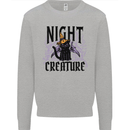 Halloween Cat Night Creature Witch Mens Sweatshirt Jumper Sports Grey