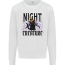 Halloween Cat Night Creature Witch Mens Sweatshirt Jumper White