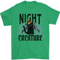 Halloween Cat Night Creature Witch Mens T-Shirt 100% Cotton Irish Green