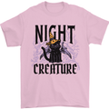 Halloween Cat Night Creature Witch Mens T-Shirt 100% Cotton Light Pink