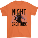 Halloween Cat Night Creature Witch Mens T-Shirt 100% Cotton Orange