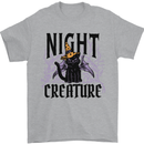 Halloween Cat Night Creature Witch Mens T-Shirt 100% Cotton Sports Grey