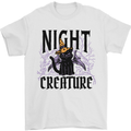 Halloween Cat Night Creature Witch Mens T-Shirt 100% Cotton White
