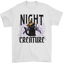 Halloween Cat Night Creature Witch Mens T-Shirt 100% Cotton White
