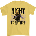 Halloween Cat Night Creature Witch Mens T-Shirt 100% Cotton Yellow