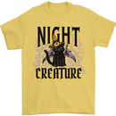 Halloween Cat Night Creature Witch Mens T-Shirt 100% Cotton Yellow