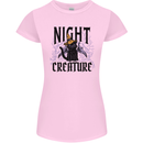 Halloween Cat Night Creature Witch Womens Petite Cut T-Shirt Light Pink