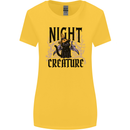 Halloween Cat Night Creature Witch Womens Wider Cut T-Shirt Yellow