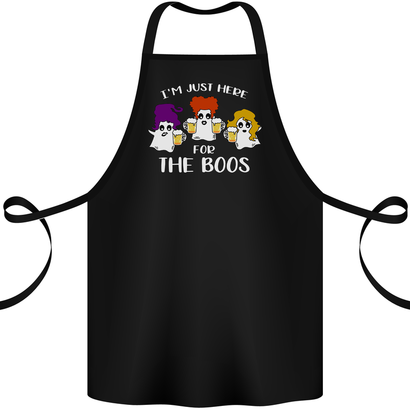 Halloween I'm Just Here For the Boos Cotton Apron 100% Organic Black