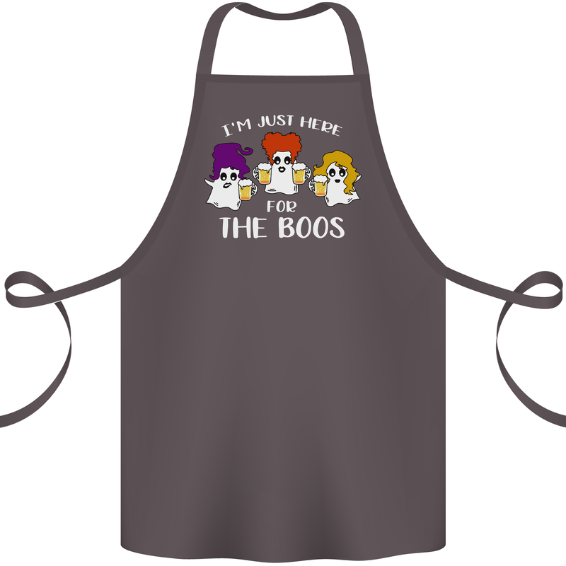 Halloween I'm Just Here For the Boos Cotton Apron 100% Organic Dark Grey