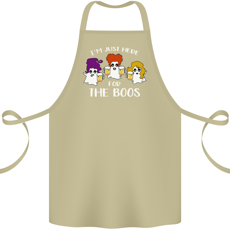 Halloween I'm Just Here For the Boos Cotton Apron 100% Organic Khaki