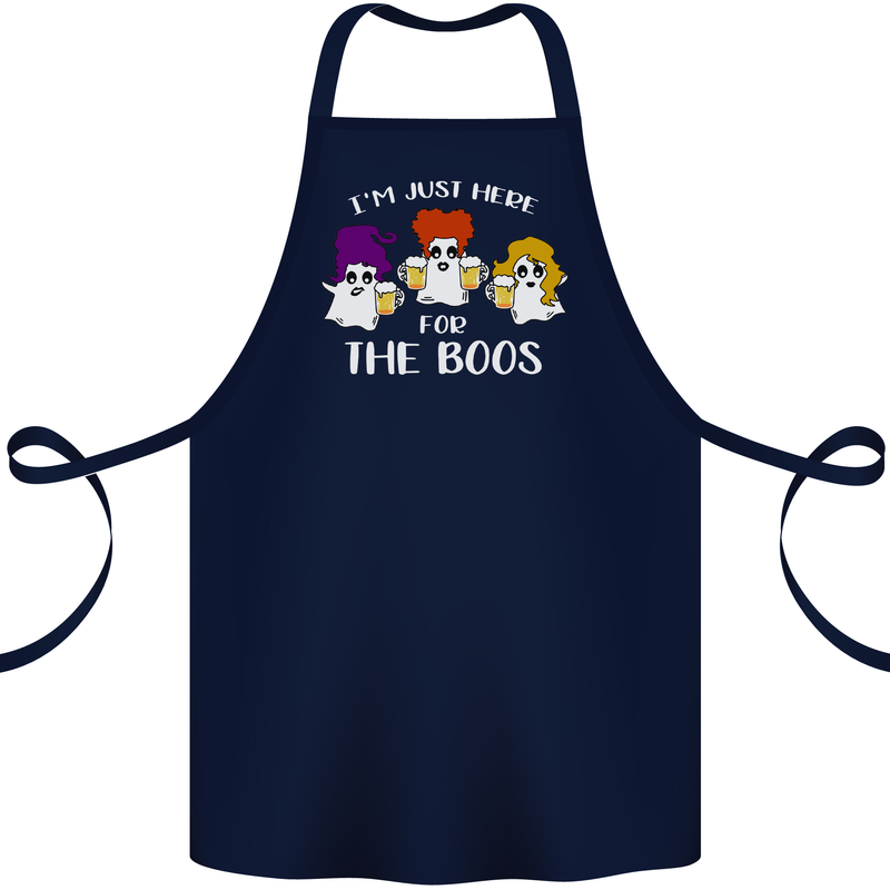Halloween I'm Just Here For the Boos Cotton Apron 100% Organic Navy Blue