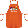 Halloween I'm Just Here For the Boos Cotton Apron 100% Organic Orange