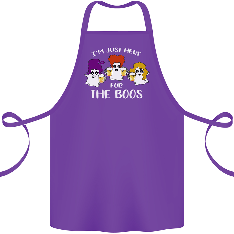 Halloween I'm Just Here For the Boos Cotton Apron 100% Organic Purple