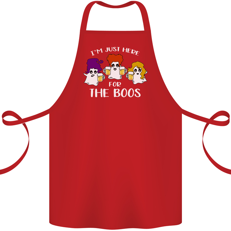 Halloween I'm Just Here For the Boos Cotton Apron 100% Organic Red