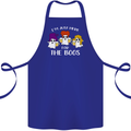 Halloween I'm Just Here For the Boos Cotton Apron 100% Organic Royal Blue