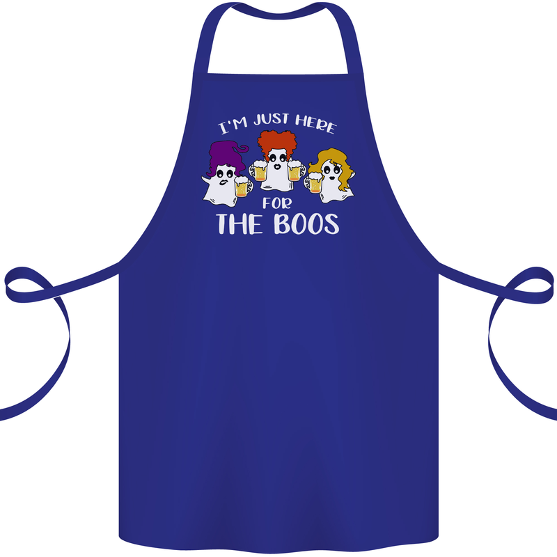 Halloween I'm Just Here For the Boos Cotton Apron 100% Organic Royal Blue