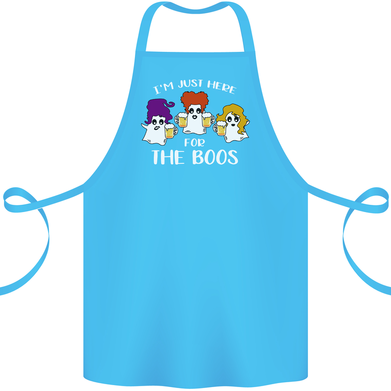 Halloween I'm Just Here For the Boos Cotton Apron 100% Organic Turquoise