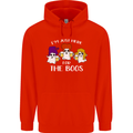 Halloween I'm Just Here For the Boos Mens 80% Cotton Hoodie Bright Red