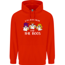 Halloween I'm Just Here For the Boos Mens 80% Cotton Hoodie Bright Red