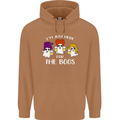 Halloween I'm Just Here For the Boos Mens 80% Cotton Hoodie Caramel Latte