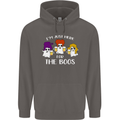 Halloween I'm Just Here For the Boos Mens 80% Cotton Hoodie Charcoal
