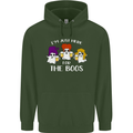Halloween I'm Just Here For the Boos Mens 80% Cotton Hoodie Forest Green