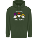 Halloween I'm Just Here For the Boos Mens 80% Cotton Hoodie Forest Green