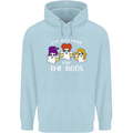 Halloween I'm Just Here For the Boos Mens 80% Cotton Hoodie Light Blue