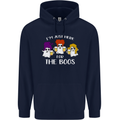Halloween I'm Just Here For the Boos Mens 80% Cotton Hoodie Navy Blue