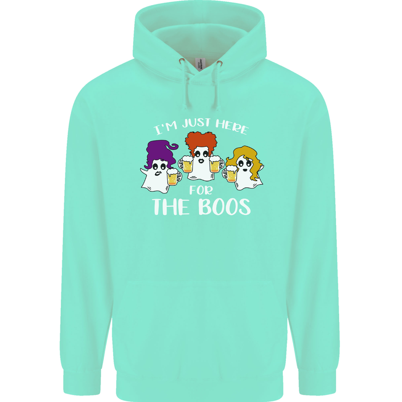 Halloween I'm Just Here For the Boos Mens 80% Cotton Hoodie Peppermint