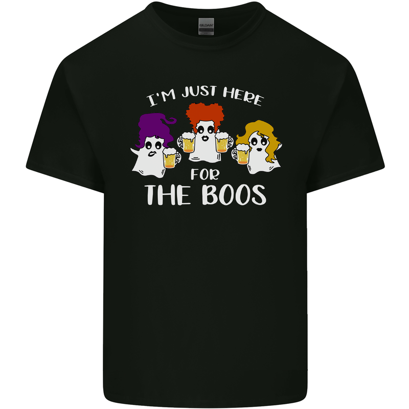 Halloween I'm Just Here For the Boos Mens Cotton T-Shirt Tee Top Black