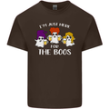 Halloween I'm Just Here For the Boos Mens Cotton T-Shirt Tee Top Dark Chocolate