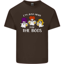 Halloween I'm Just Here For the Boos Mens Cotton T-Shirt Tee Top Dark Chocolate