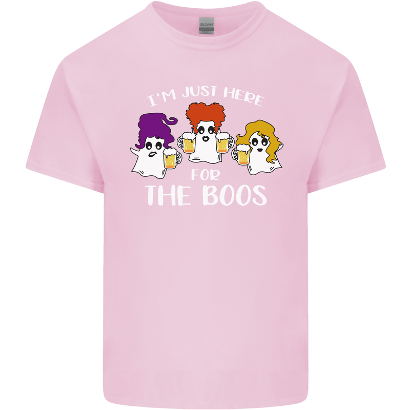 Halloween I'm Just Here For the Boos Mens Cotton T-Shirt Tee Top Light Pink