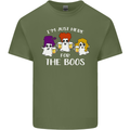 Halloween I'm Just Here For the Boos Mens Cotton T-Shirt Tee Top Military Green