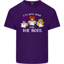 Halloween I'm Just Here For the Boos Mens Cotton T-Shirt Tee Top Purple