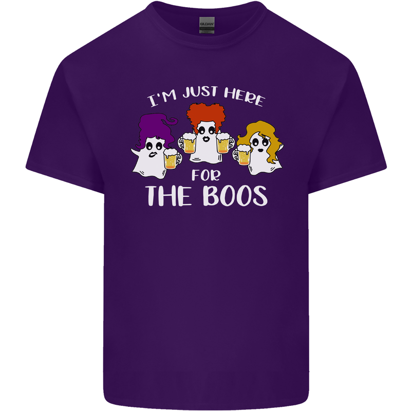 Halloween I'm Just Here For the Boos Mens Cotton T-Shirt Tee Top Purple