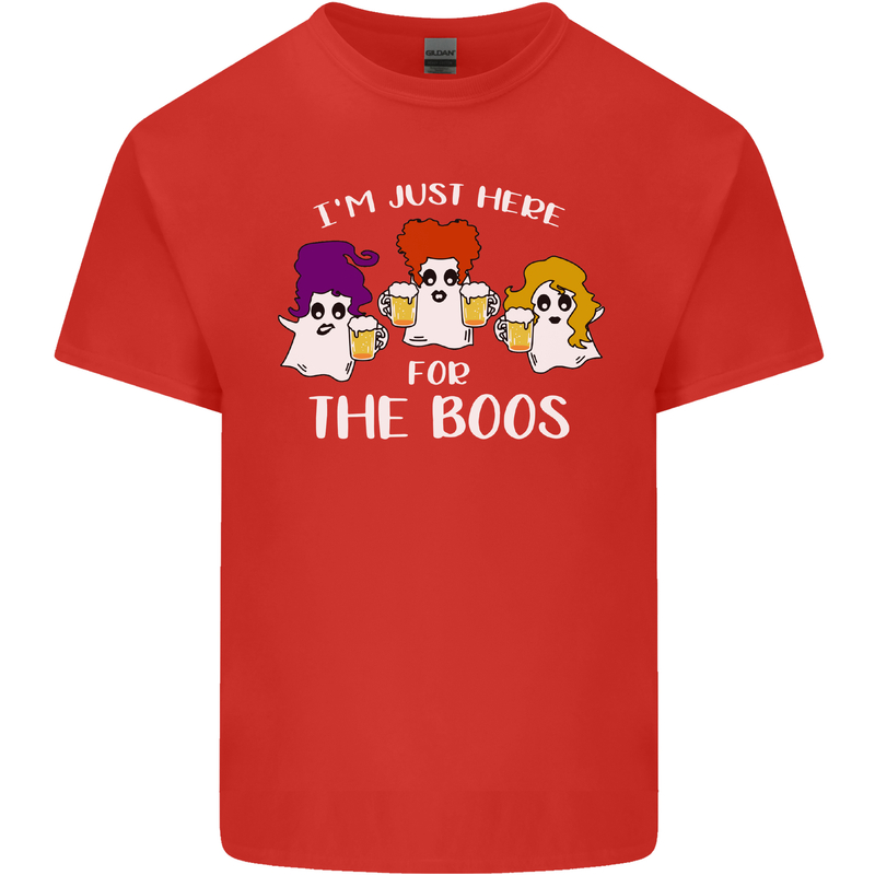 Halloween I'm Just Here For the Boos Mens Cotton T-Shirt Tee Top Red