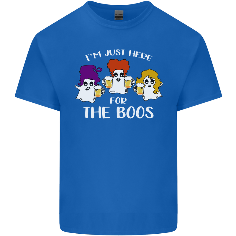 Halloween I'm Just Here For the Boos Mens Cotton T-Shirt Tee Top Royal Blue