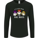 Halloween I'm Just Here For the Boos Mens Long Sleeve T-Shirt Black