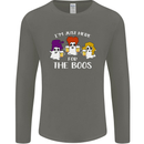 Halloween I'm Just Here For the Boos Mens Long Sleeve T-Shirt Charcoal