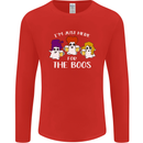 Halloween I'm Just Here For the Boos Mens Long Sleeve T-Shirt Red