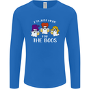 Halloween I'm Just Here For the Boos Mens Long Sleeve T-Shirt Royal Blue