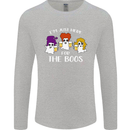 Halloween I'm Just Here For the Boos Mens Long Sleeve T-Shirt Sports Grey