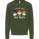 Halloween I'm Just Here For the Boos Mens Sweatshirt Jumper Forest Green