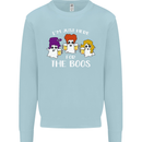 Halloween I'm Just Here For the Boos Mens Sweatshirt Jumper Light Blue