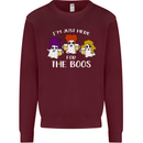 Halloween I'm Just Here For the Boos Mens Sweatshirt Jumper Maroon