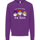 Halloween I'm Just Here For the Boos Mens Sweatshirt Jumper Purple